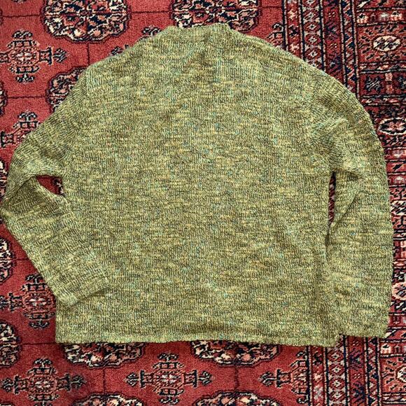 Chico’s Design Size 1 (M) Marled Green V-Neck Cardigan Sweater w/ MOP Buttons - Picture 2 of 3